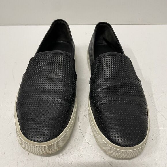 Vince Pierce 2 Women’s Black Perforated Leather Shoes Pointed Toe Sneakers 7 M - Picture 2 of 6